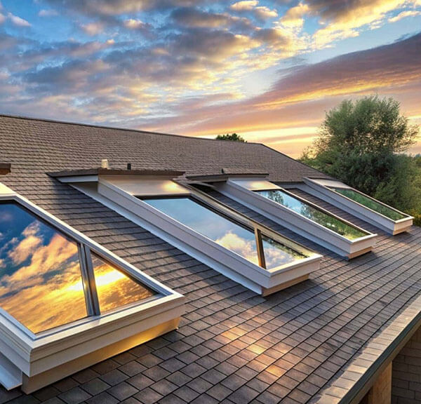 A homeowner receiving a free gutter inspection from Compass Exteriors.